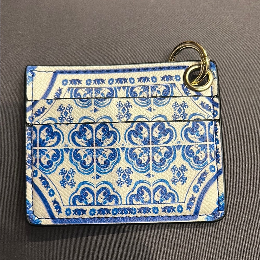 Brand New 2 Slot Blue Patterned Key & Card Holder